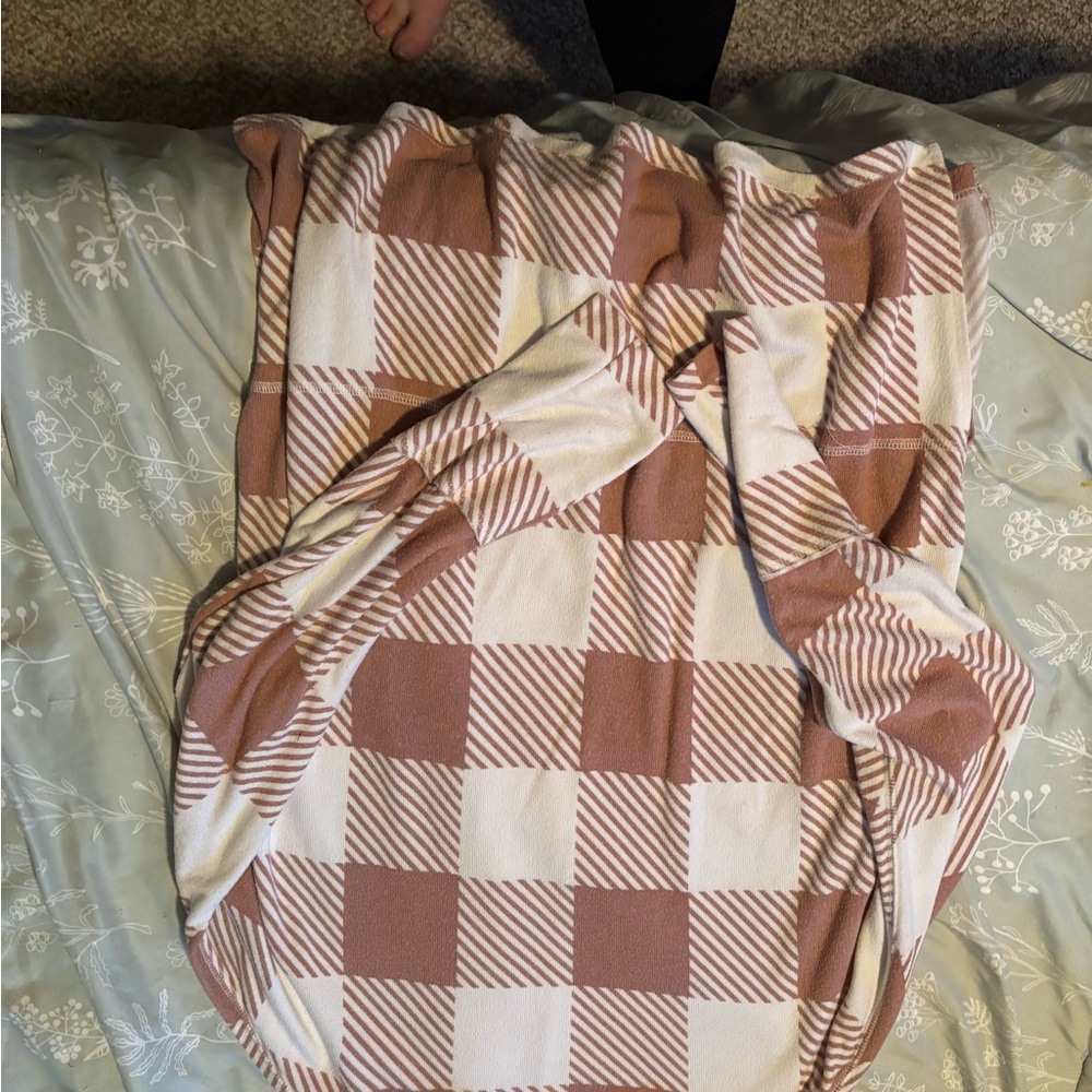 Maurices Pink and White Checkered Blouse